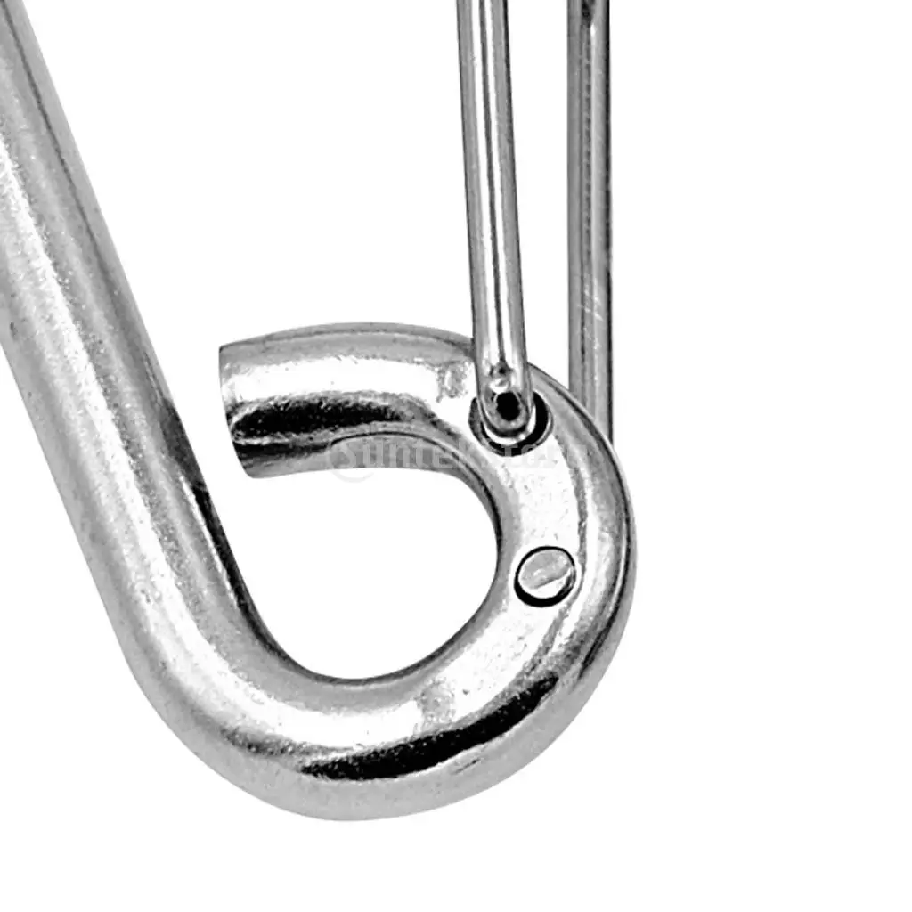 304 Stainless Steel Spring Hook Carabiner Clip Keychain 60mm 80mm 100mm Camping Hiking Outdoor