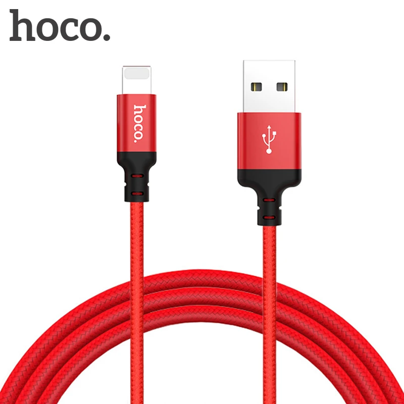 

HOCO Nylon Braided USB Cable for iPhone Cable Fast Data Charging Cable for iPhone 8 7 6 6s 5 5s Red Phone Charger Cord