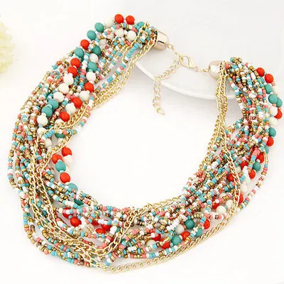 

European American Fashion Beads exaggerates Necklace for women girl fashion jewelry choker mujer accesorios