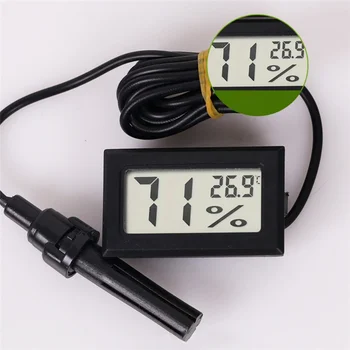 

Guitar Ukulele Dedecated Digital LCD Display Thermometer and Hygrometer Humidity Meter Gauge with Wired Sensor Probe
