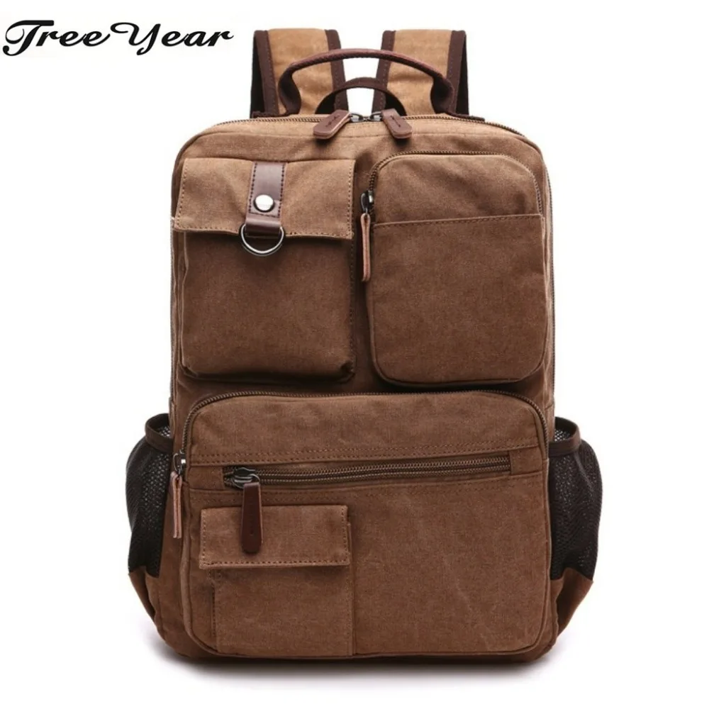

2018 New Men Male Canvas Backpack Vintage Rucksack Casual Army Knapsack Large Capacity Fashion Backpack College Student Backpack