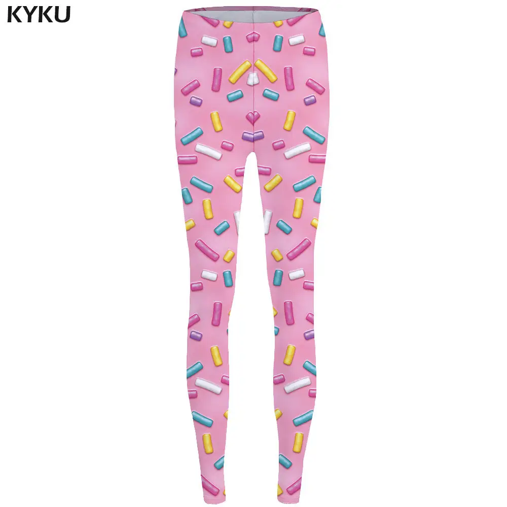 leggings 04 KYKU Cat Леггинсы розовые длинные леггинсы милые леггинсы с высокой талией леггинсы для фитнеса с принтом женские леггинсы из спандекса - Цвет: leggings 04