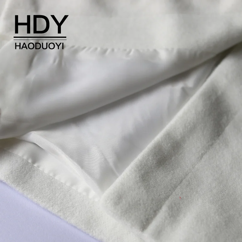 HDY Haoduoyi 2017 осеннее пальто Шерстяная Смесь искусственная кожа Лоскутная тонкая