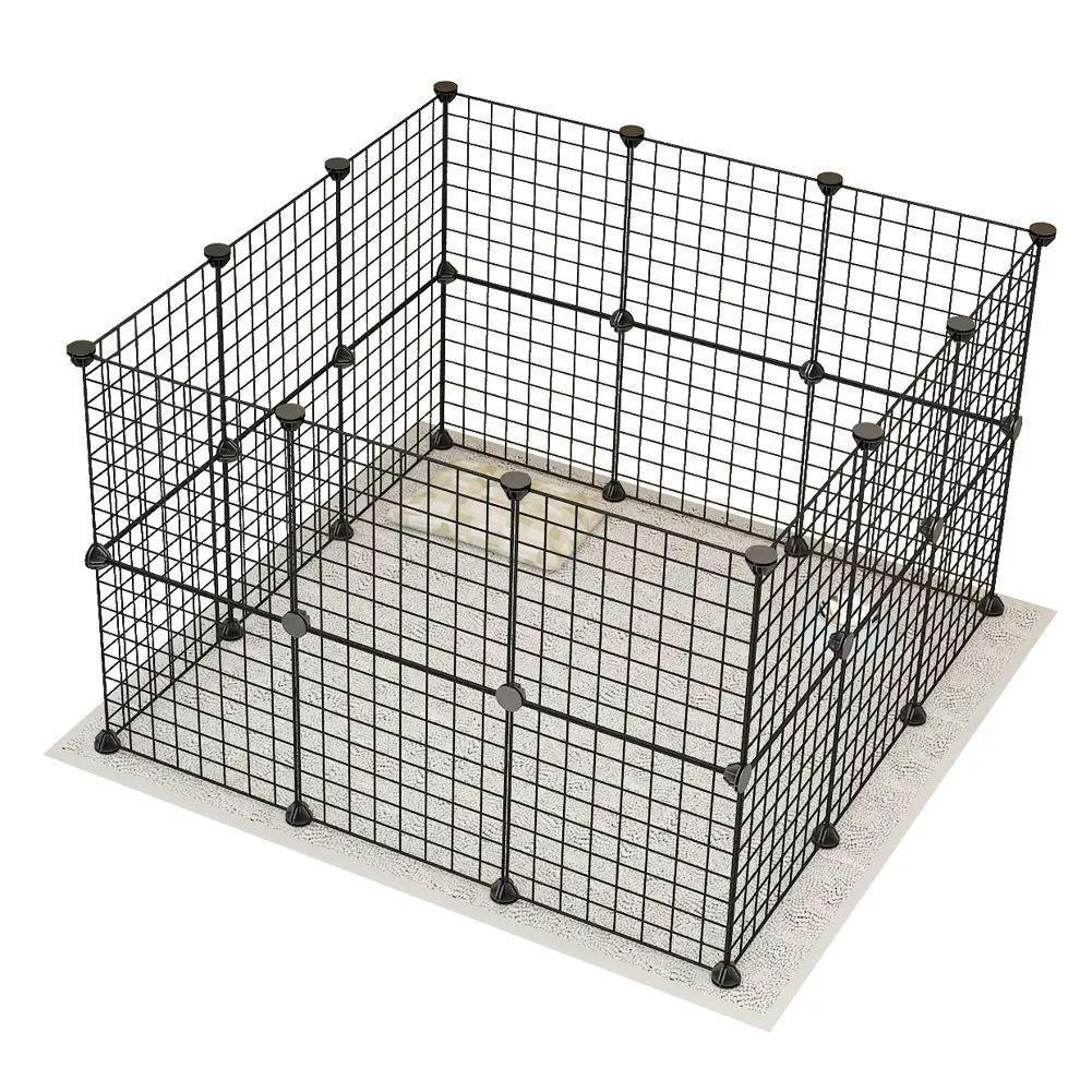 

A Multifunctional Pet Fence Strong Load Bearing Metal Pet Cage for Small/ Medium Dog Cat Pig DIY Easy Install