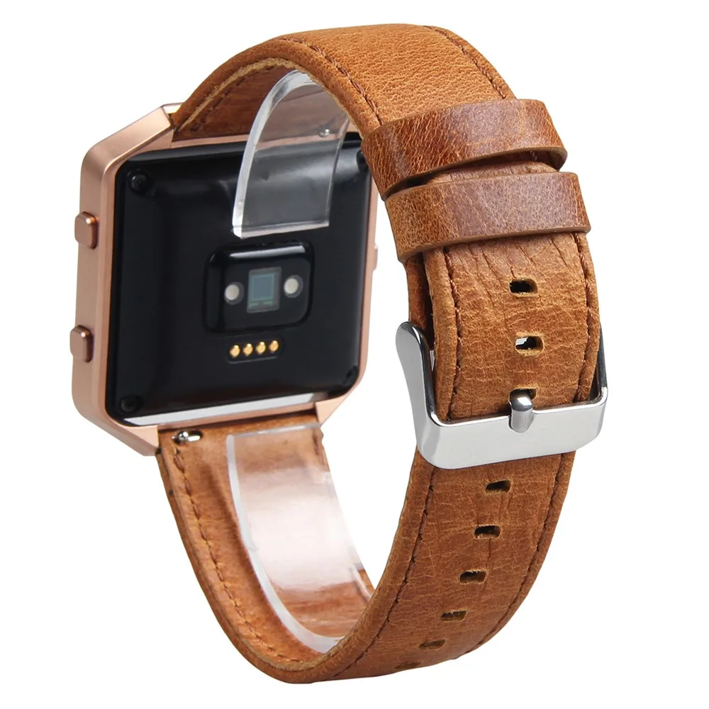 V MORO Genuine Leather Fitbit Blaze Band Watch Band Wrsit Strap for