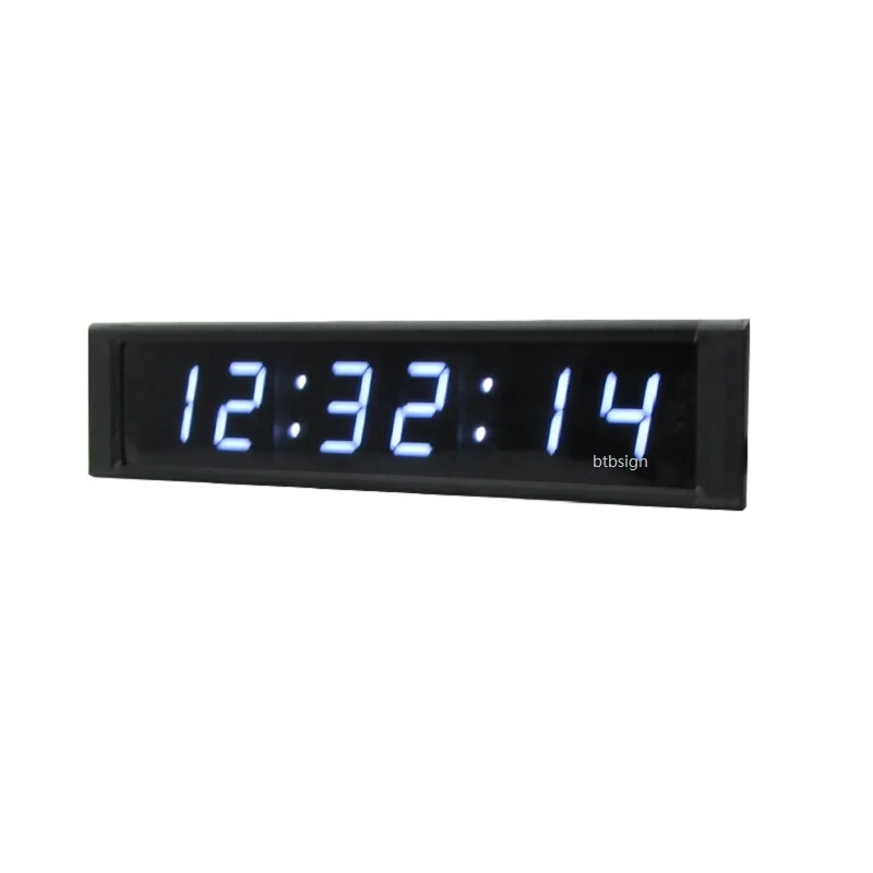 White Color Bright LED Countdown Clock 1'' 6Digits LED Digital Wall Clock in Wall Clocks from