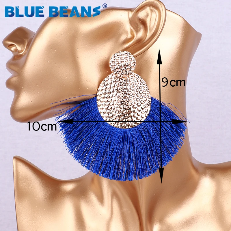 Новые серьги с кисточками в богемном стиле, большие длинные женские винтажные массивные Роскошные Модные серьги ручной работы, ювелирное изделие в этническом стиле