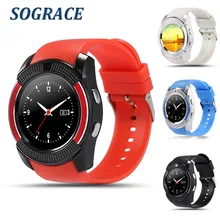 Sograce Sensible Watch V9 Help SIM / TF Card Bluetooth Connection for Samsung Xiaomi Android Cellphone Calling Digicam Smartwatch