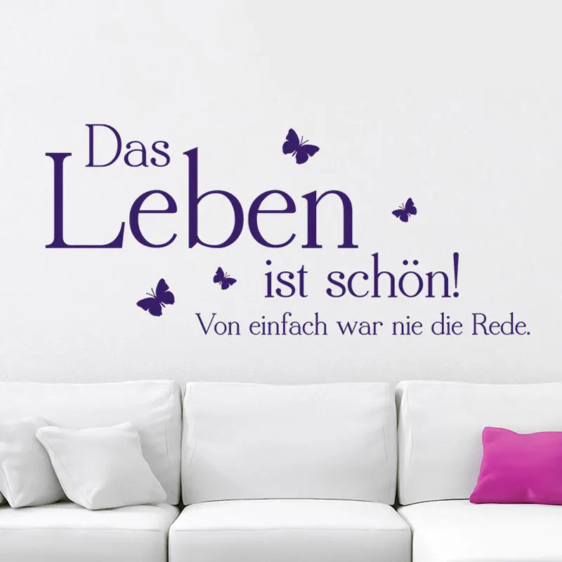 Немецкие наклейки Цитата Das leben Ist Schoen виниловые наклейки на стену искусство настенный Декор Гостиная домашний декор плакат украшение дома