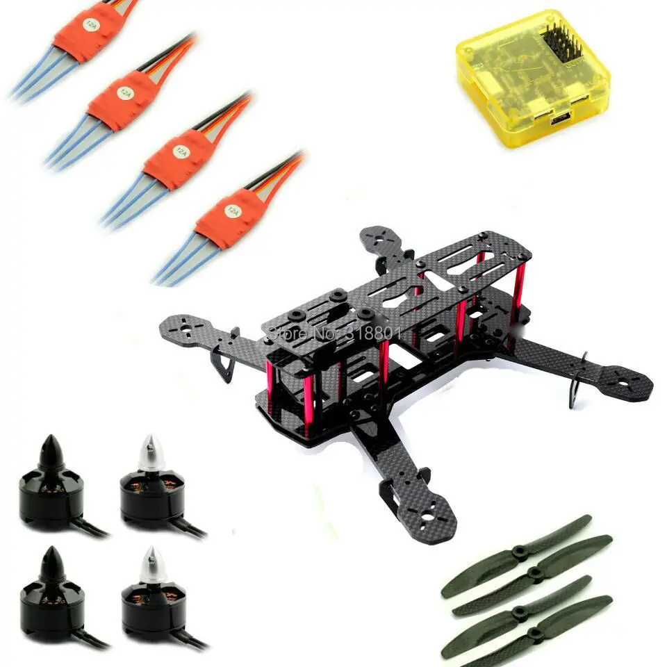 QAV250 Mini H FPV Carbon Quadcopter Combo Kit Frame CC3D Flight Controller Motor ESCin RC