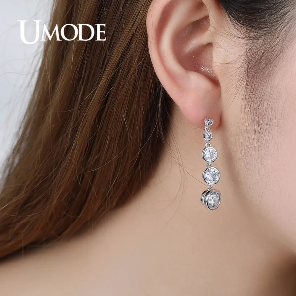 UMODE модные длинные висячие серьги для женщин женские свадебные вечерние с