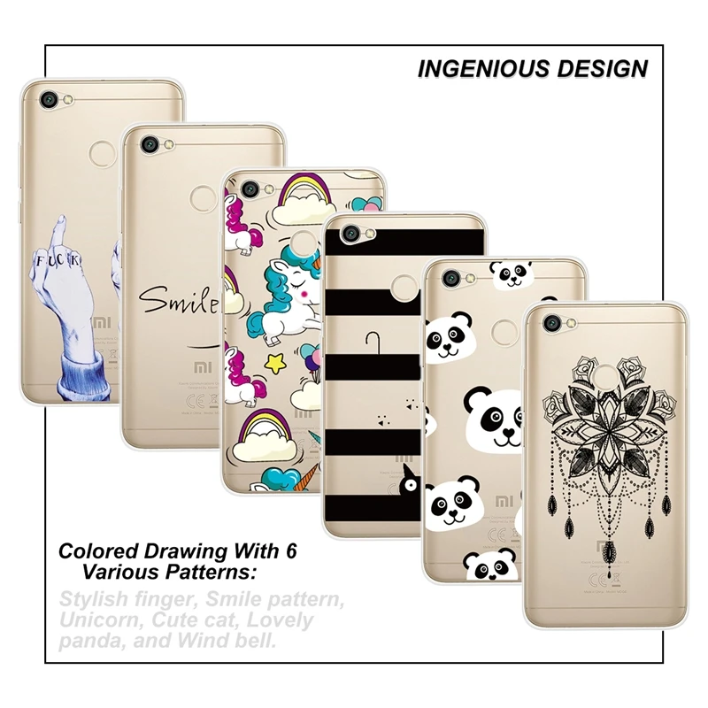 

GrandEver Phone Case For Xiaomi Redmi Note 5A Prime Cover TPU For Transparent Smile Unicorn Cat Panda Coque For Xiaomi 6X