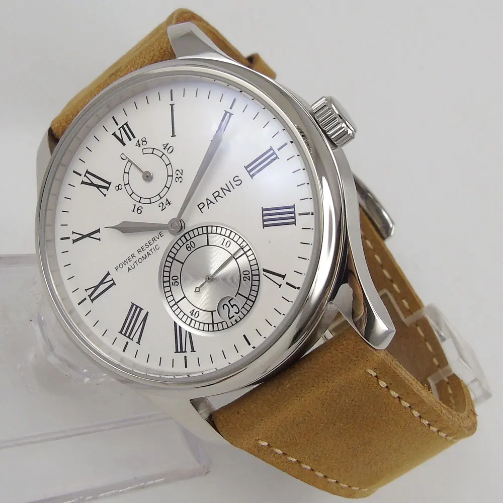 

43mm CORGEUT Blue dial Hand Winding Sapphire Glass Brushed Case Leather strap 17 Jewels Japan mechanical Men's Wrist Watch