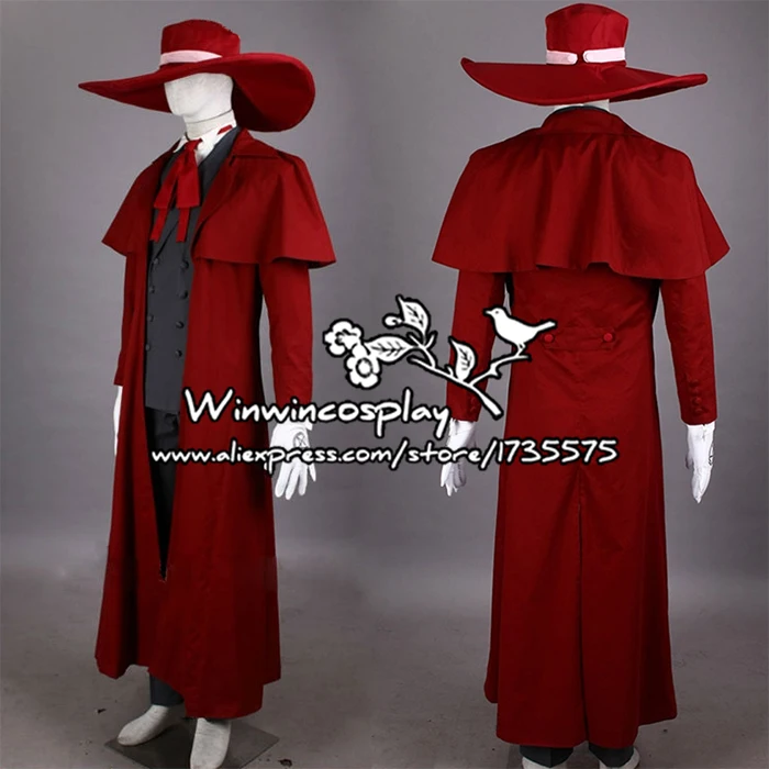

Anime Hellsing Alucard Vampire Hunter Cosplay Uniform set Cloth For Adult Comic Con Party Halloween Cosplay Costume