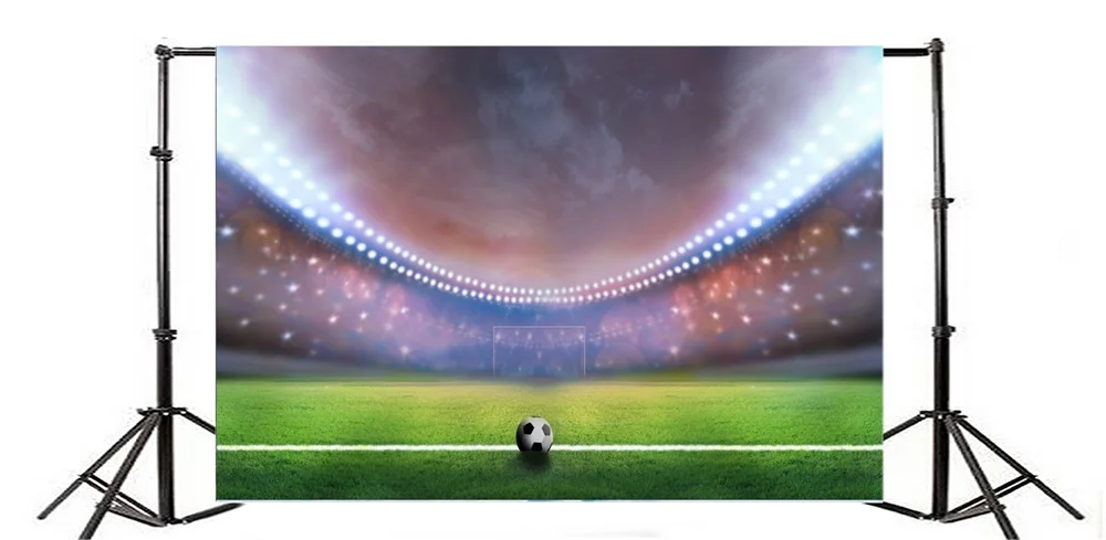 Laeacco Football Field Light Bokeh Photography Backgrounds Digital Customized Photographic Backdrops For Photo Studio