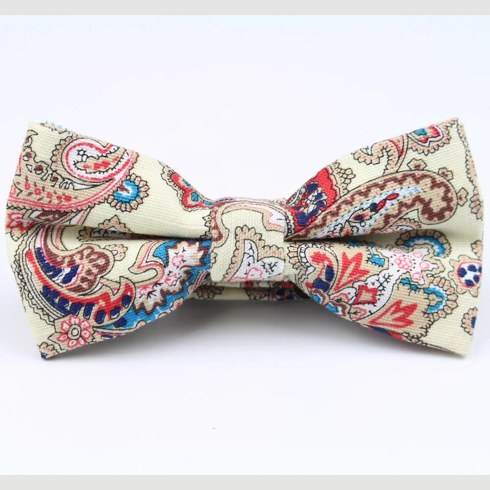 Мужские льняные Формальные модные галстуки-бабочки с цветочным принтом, однотонный галстук-бабочка с бантом, галстук-бабочка