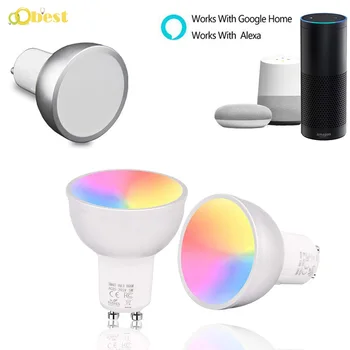 

Smart Bulb WiFi GU10 RGBW 5W Led Dimmable Compatible with Alexa & Google Home Remote Control by Smartphone Tablet 50W