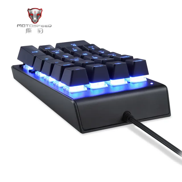 Mini 22 keys Wired Ice Blue light Mechanical Gaming Numeric Keypad Keyboards