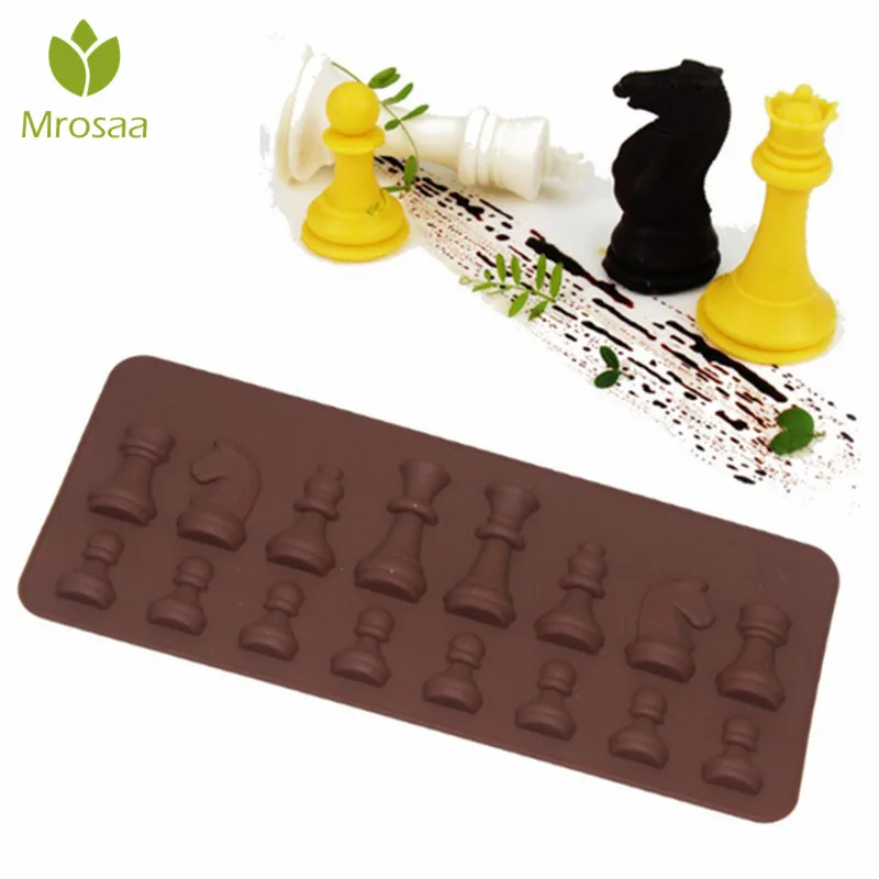 

Mrosaa 1PCS Chess Shape Silicone Cake Molds Fondant Cake Jelly Candy Chocolate Mold DIY Bakware Decorate Baking tools