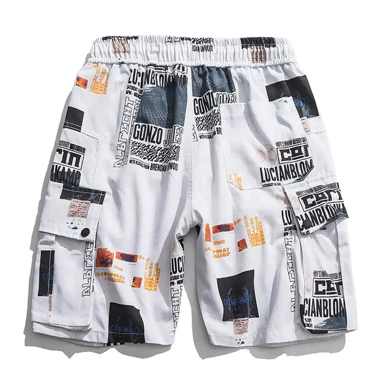 Aolamegs Shorts Men Multi-pictures Print Bermuda Beach Knee-length Shorts Hip Hop Elastic Waist Mens Summer Sweatpants (13)