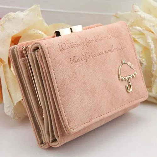 

ABDB Women's Fashion Leather Wallet Button Clutch Purse Lady Short Handbag