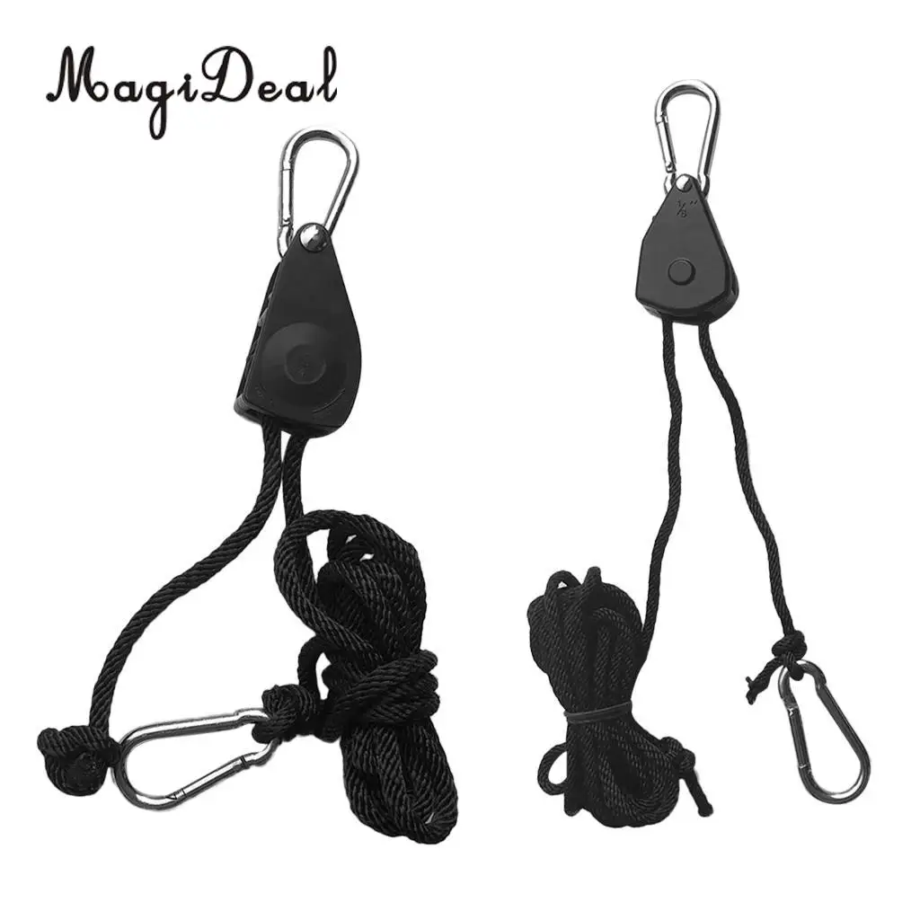 1 Pair 8ft Heavy Duty Strong 34KG Kayak Canoe Boat Tie Down Carabiner Hooks Ratchet Strap Pulley Rope