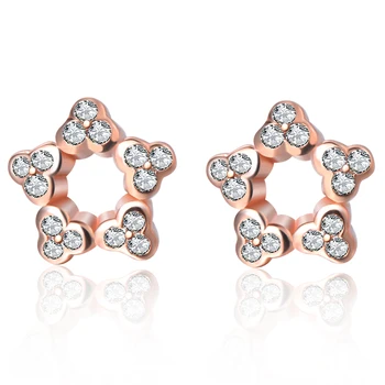 

Sterling Silver Earrings Star Pretty Zircon Zircon Earrings Stud Jewelry Wholesale 18K Rose Gold Plated Engagement Earrings
