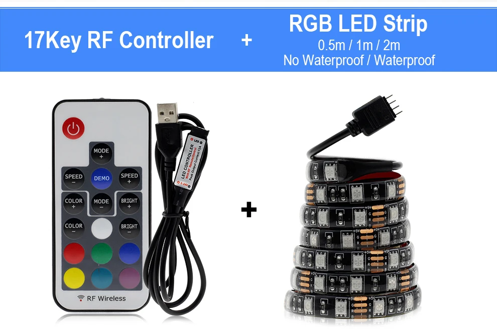 USB RGB Светодиодные ленты DC5V гибкий светодиодный свет RGB Светодиодная лампа меняющая цвет полосы 5050