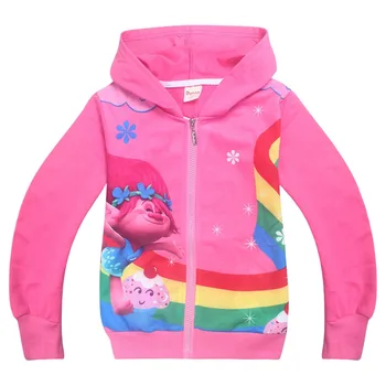 

Girls T-shirt moana vaiana & trolls poppy rainbow flower printing long sleeve T-shirts for boys Kids Clothing Children Hoodies