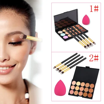 

15 Color Concealer Contour Concealer Palette +4 Power Brush+ 1Sponge Puff Face Cream Naked Cover Bronzer Makeup Set Maquiagem