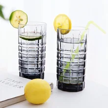 1 шт Толстая клетчатая стеклянная чашка для молока сок чашка для домашнего чая чашка с пивной кружкой стеклянная чашка lo96353