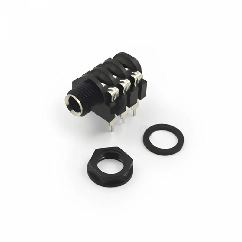 

100pcs Jack 6.35 Mark Microphone Socket 6-pin Microphone Connector 6.35-335-6P Loudspeaker Connector Microphone Holder Plug