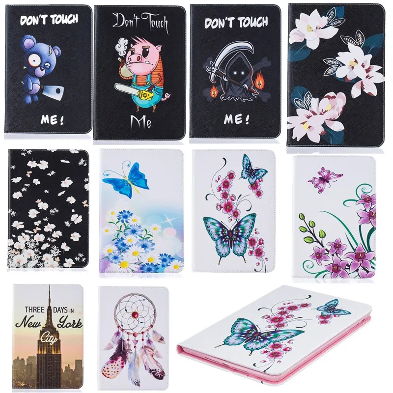 For Samsung Galaxy Tab A 10.1 Case T580T585SM-T580T580N Case Tablet Cover Print Folio PU Leather Wallet Protective Shell Bag (84)