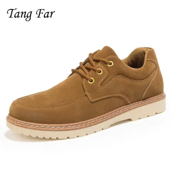 

Suede Leather Casual Shoes Men England Trends Men's Logging Shoes Khaki Spring Autumn Man Tooling Shoe Low Top