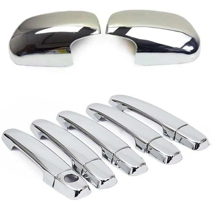 

2in1 Chrome Side Wing Rearview Mirror Door Handle Cover For Toyota RAV4 2009 2010 2011 2012 Trim Molding Overlay 2008 2007 2006