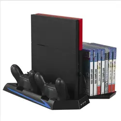 KJH вертикальная подставка многофункциональный вентилятор охлаждения двойной зарядная станция для Playstation 4 для PS4 двойной Зарядное