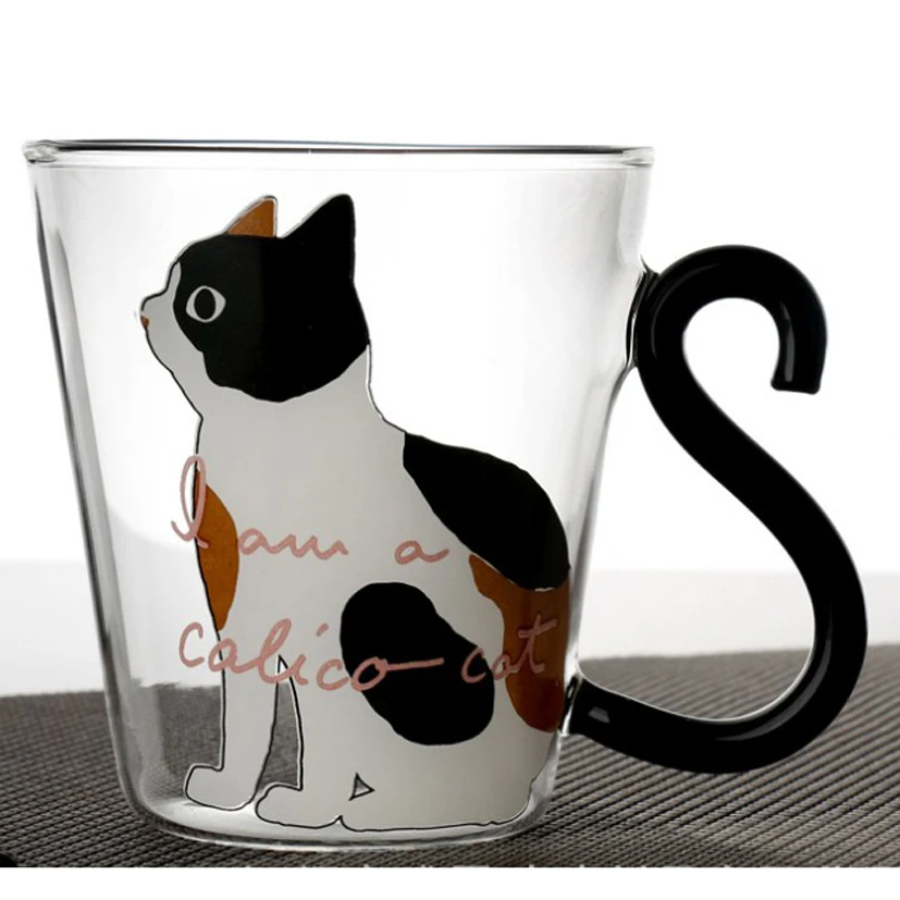 

Justdolife 8.5oz Cute Creative Cat Milk Coffee Mug Water Glass Mug Cup Tea Cup Cartoon Kitty Home Office Cup For Fruit Juice