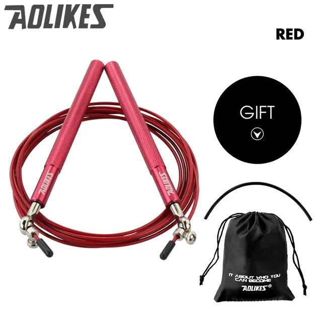 Crossfit Speed Jump Rope Professional Skipping Rope For MMA Boxing Fitness Skip Workout Training With Carrying Bag Spare Cable red3202