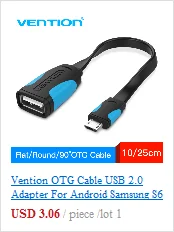 Vention Micro USB OTG кабель адаптер для Xiaomi Redmi Note 5 Micro USB разъем для samsung S6 планшет Android USB2.0 OTG адаптер