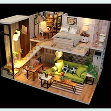 Mylb кукольный дом Миниатюрный DIY кукольный домик с мебелью деревянный дом Скандинавское время игрушки для детей подарок на день рождения