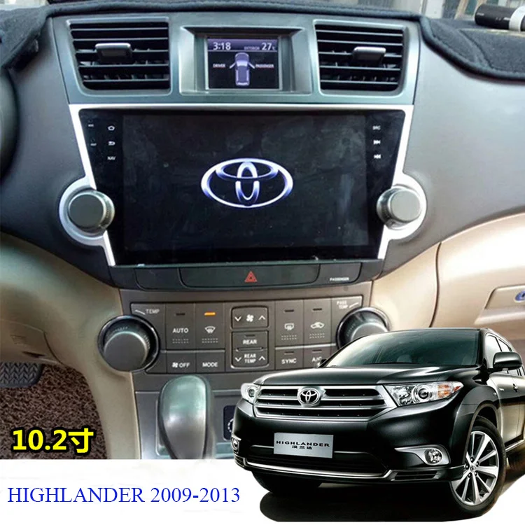 

10.1" android 8.1 car radio for toyota highlander 2009-2013 with wifi 4g quad core steering wheel control reversing camera 2din