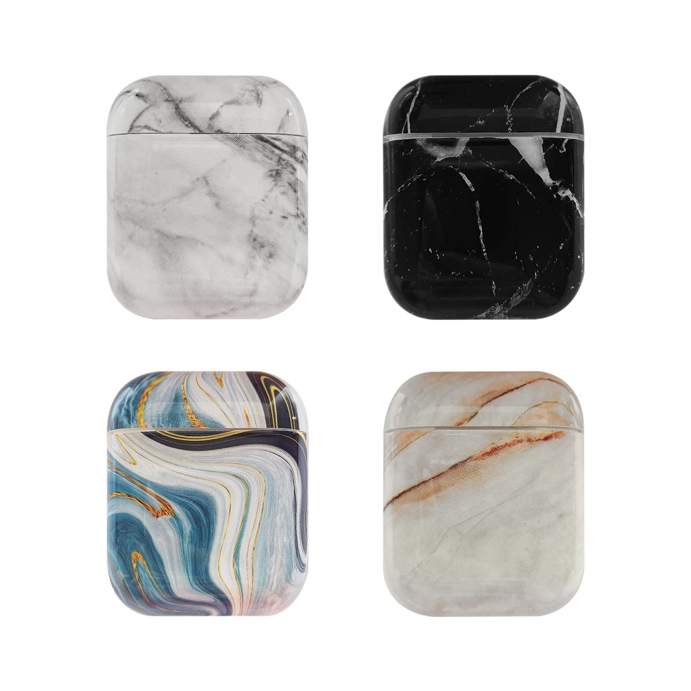 Luxury agate Marble hard case for Apple font b Airpods b font case protective cover Bluetooth