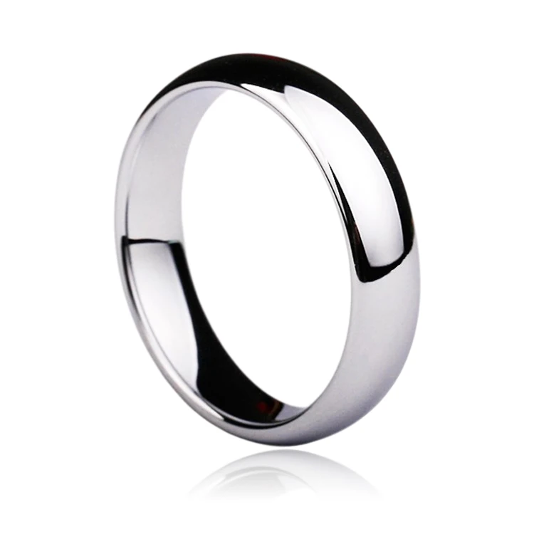 6MM Stainless Steel Black Anodized Classic Domed Wedding Band Size 5 to 15