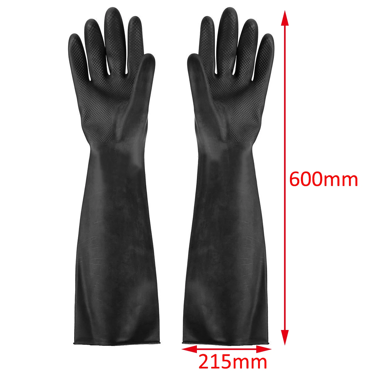 Черные длинные защитные резиновые перчатки для садовой промышленности, эластичные анти-кислотные щелочные резиновые рабочие удобные химические перчатки 60 см Mayitr