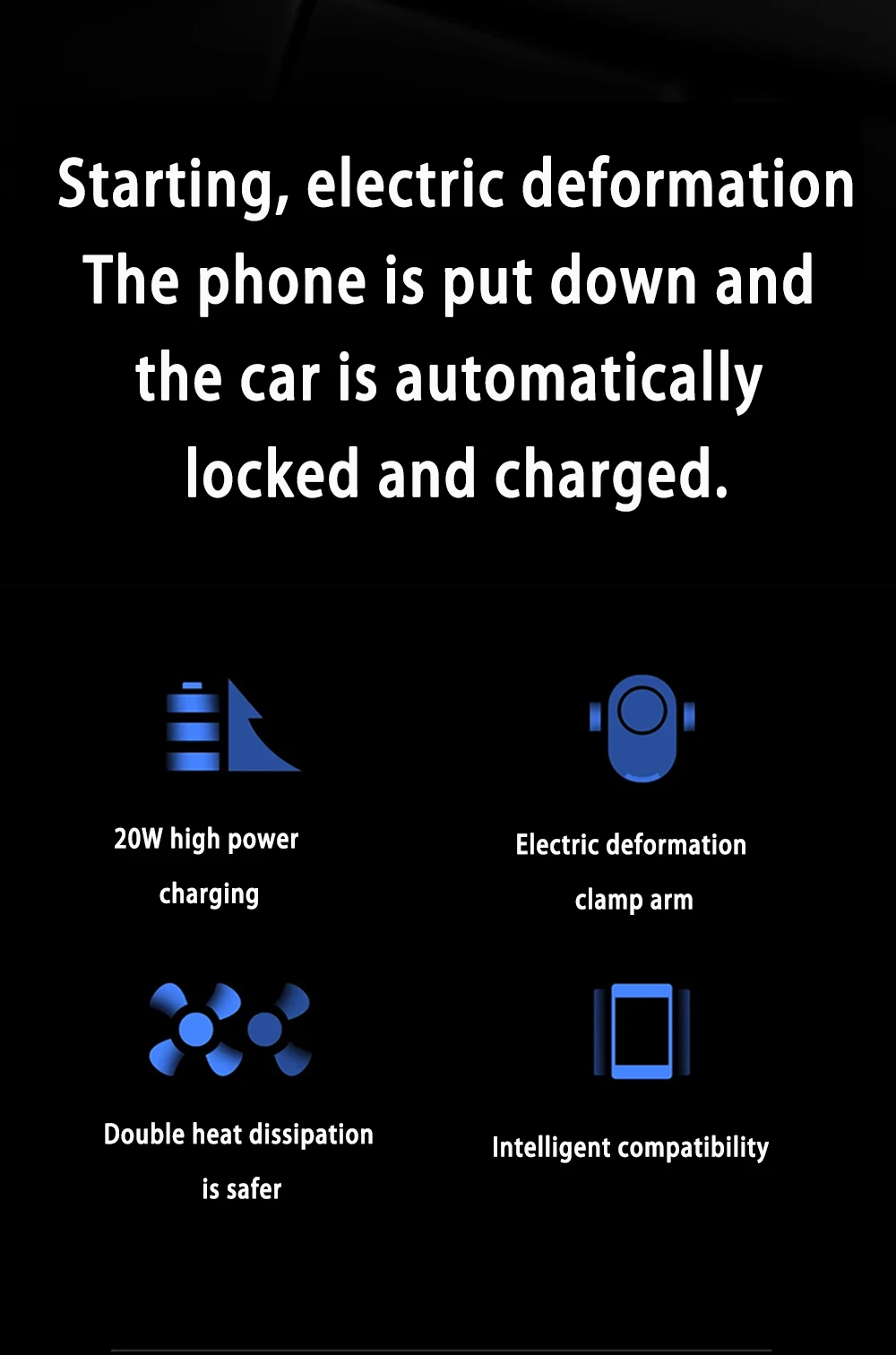 Xiaomi mi, беспроводное автомобильное зарядное устройство, держатель для мобильного телефона, Электрическое Авто зажимное 2.5D стеклянное кольцо Qi, быстрая зарядка, максимум 20 Вт, для mi 9