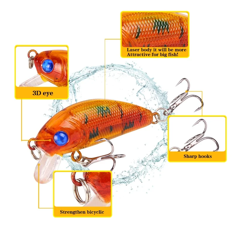 SEAPESCA الصيد إغراء 50 مللي متر 3.7g توبواتر أسماك الطعم الثابت اليابان البسيطة Crankbait الكارب الصيد Wobblers JK204 SEAPESCA الصيد إغراء 50 مللي متر 3.7g توبواتر أسماك الطعم الثابت اليابان البسيطة Crankbait الكارب الصيد Wobblers JK204