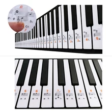 Прозрачная 37 49 61 электронная клавиатура 88 клавиша пианино Stave Note наклейка нотация версия и лист музыки для белые клавиши
