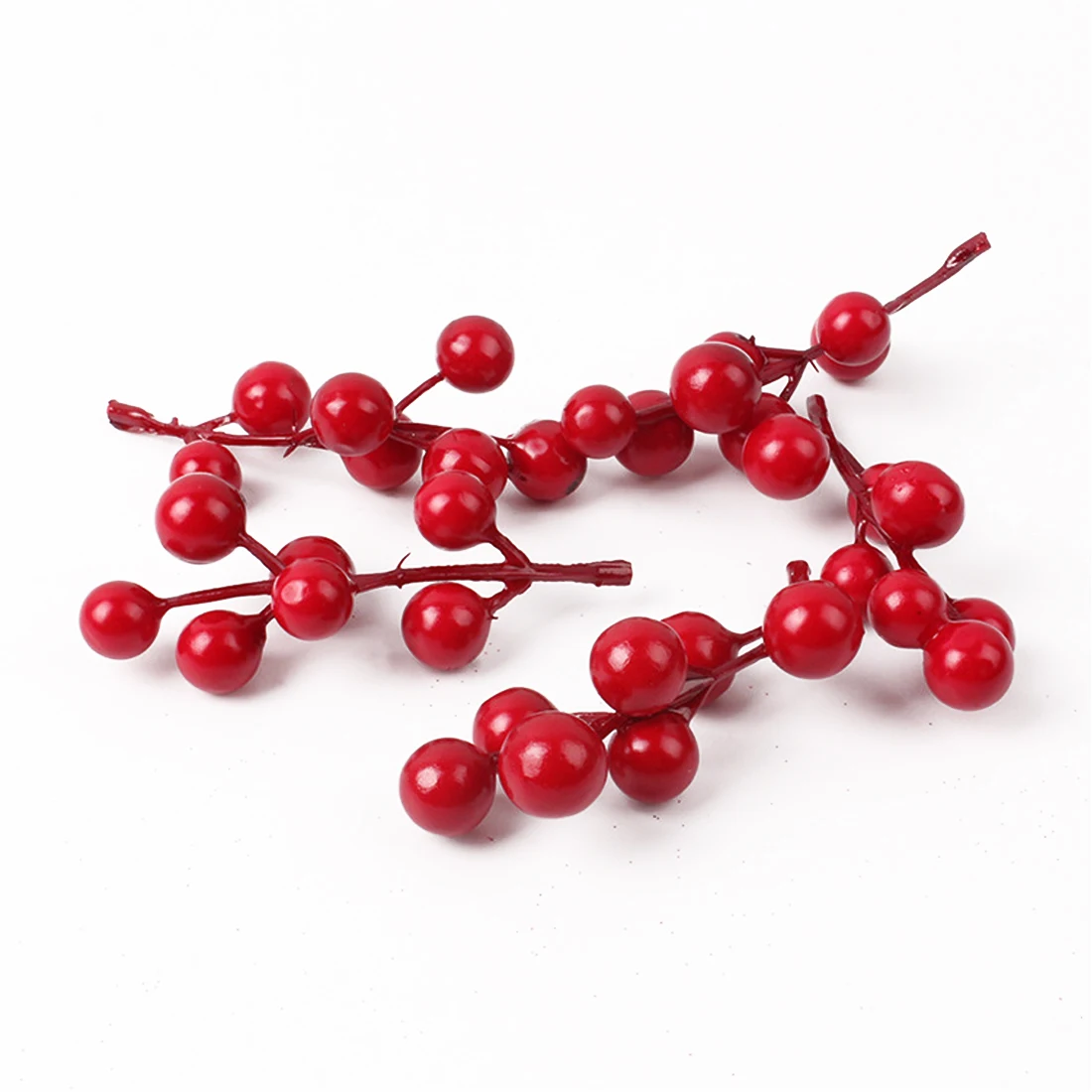 

10pcs/lot Artificial Mini Red Cherry Berries Pearl Flower Wedding Party Bouquet Christmas Decoration Fruit