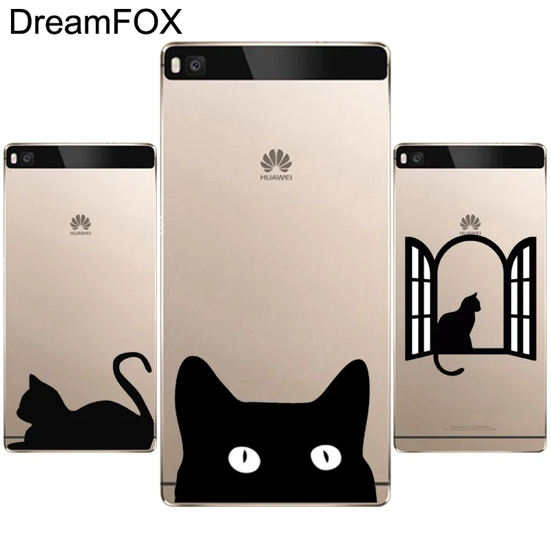 DREAMFOX L013 Мягкий силиконовый чехол из ТПУ с черным котом для huawei P8 P9 P10 Lite Plus 2017 Honor 8