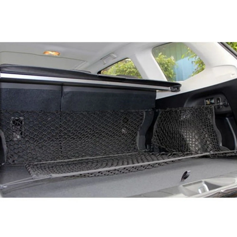 1 Pcs 9040 Dual-layer Vertical Shielding Net Trunk black Luggage Net Universal Car String Bag Storage Net high quality (6)